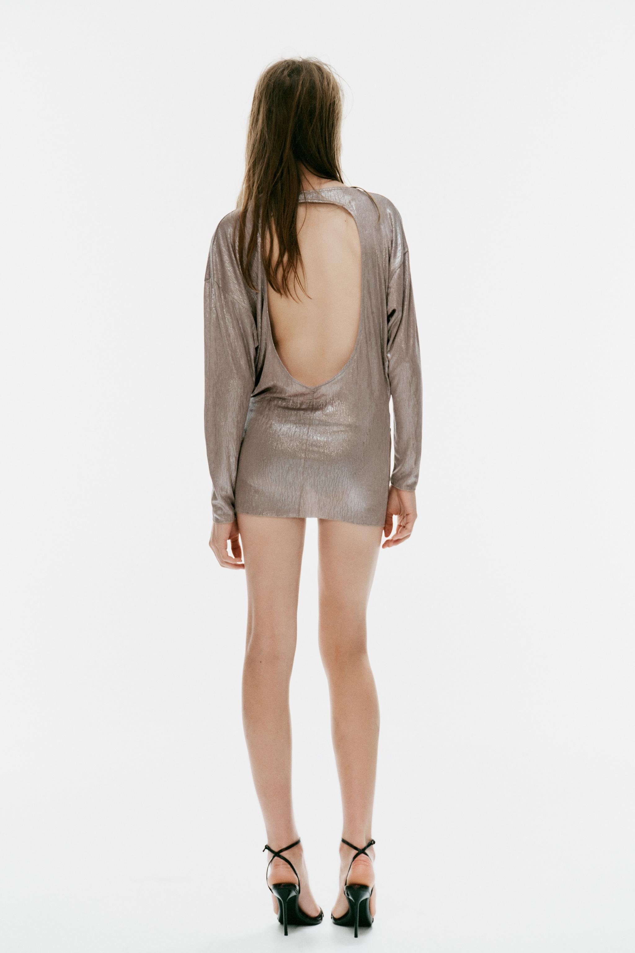 METALLIC EFFECT CUT-OUT BODYSUIT